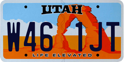 UT license plate W461JT