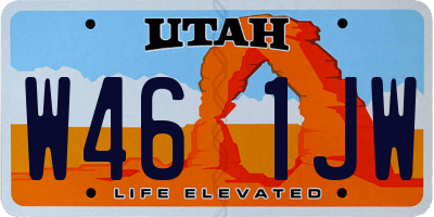 UT license plate W461JW