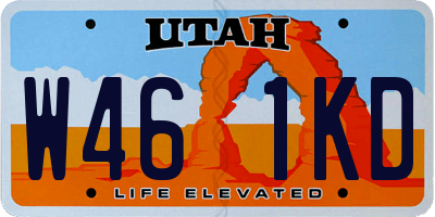 UT license plate W461KD