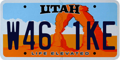 UT license plate W461KE