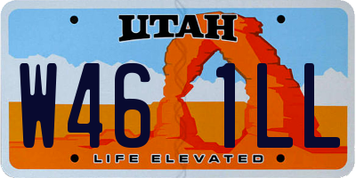 UT license plate W461LL