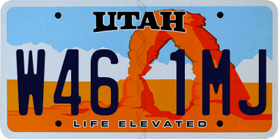 UT license plate W461MJ