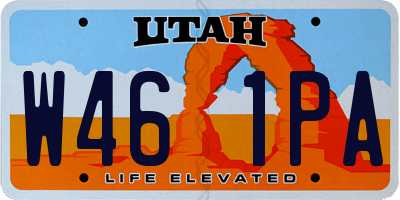 UT license plate W461PA