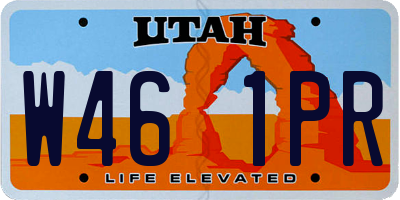 UT license plate W461PR