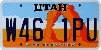 UT license plate W461PU