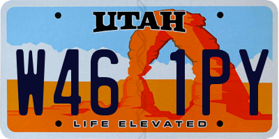 UT license plate W461PY