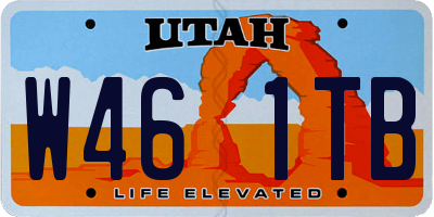 UT license plate W461TB