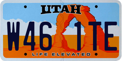 UT license plate W461TE