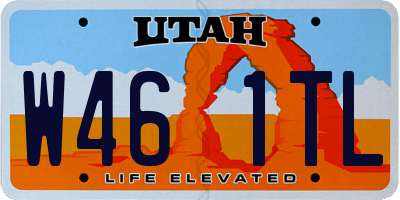 UT license plate W461TL