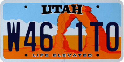 UT license plate W461TO