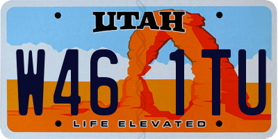 UT license plate W461TU