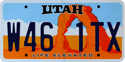 UT license plate W461TX