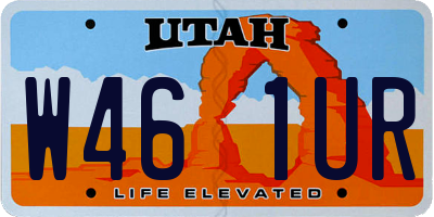 UT license plate W461UR