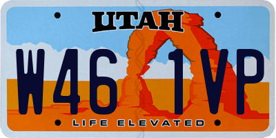 UT license plate W461VP