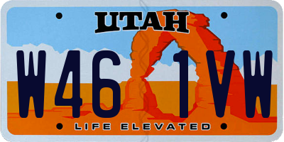 UT license plate W461VW