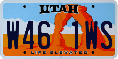 UT license plate W461WS