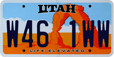 UT license plate W461WW