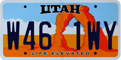 UT license plate W461WY