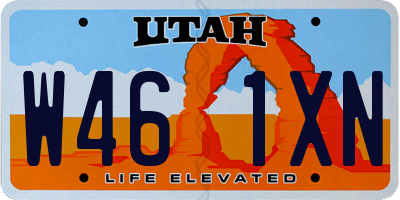 UT license plate W461XN