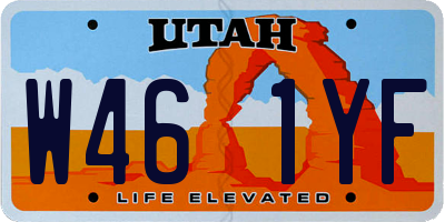 UT license plate W461YF