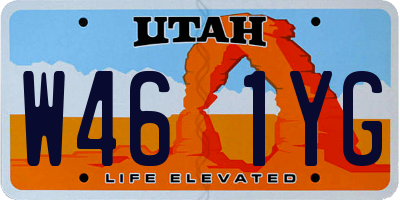 UT license plate W461YG