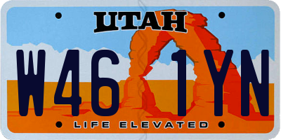UT license plate W461YN