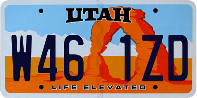 UT license plate W461ZD
