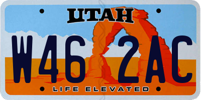 UT license plate W462AC