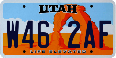 UT license plate W462AF
