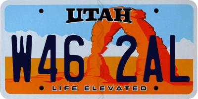 UT license plate W462AL