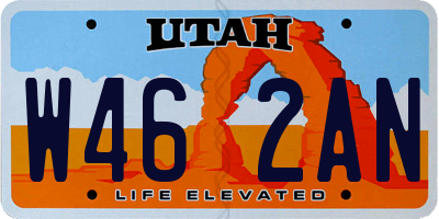 UT license plate W462AN