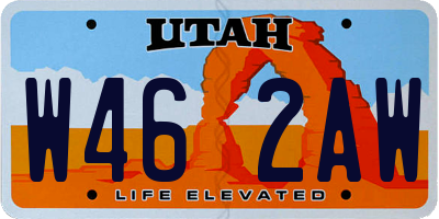 UT license plate W462AW