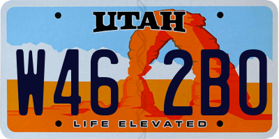 UT license plate W462BO