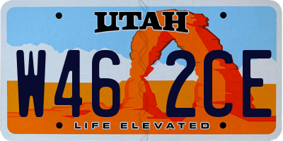 UT license plate W462CE