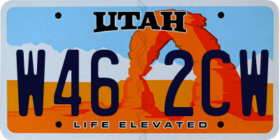 UT license plate W462CW