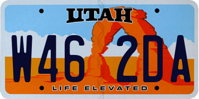 UT license plate W462DA