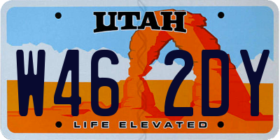 UT license plate W462DY