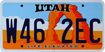 UT license plate W462EC