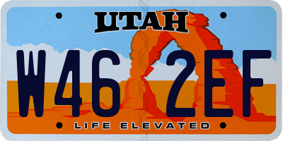 UT license plate W462EF
