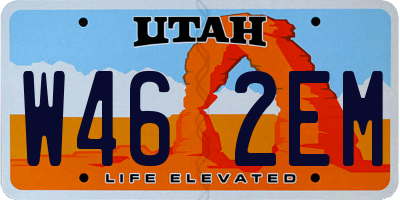 UT license plate W462EM