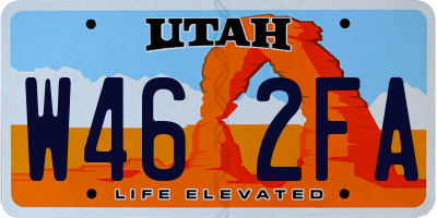 UT license plate W462FA
