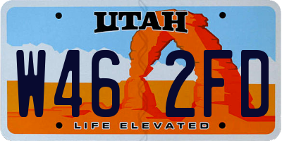 UT license plate W462FD