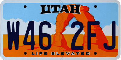 UT license plate W462FJ