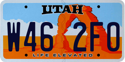 UT license plate W462FO