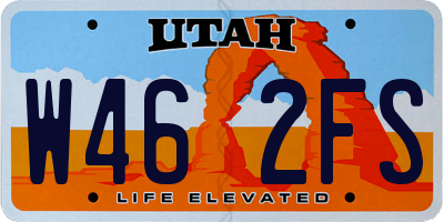 UT license plate W462FS
