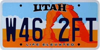 UT license plate W462FT