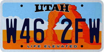 UT license plate W462FW