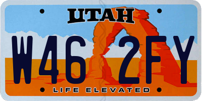 UT license plate W462FY