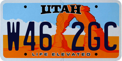 UT license plate W462GC