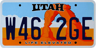 UT license plate W462GE